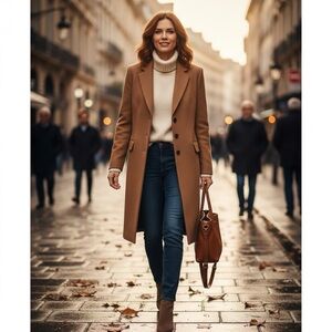 🔥🔥🔥 PS Paul Smith single-breasted camel coat size 38 or Small🔥🔥🔥